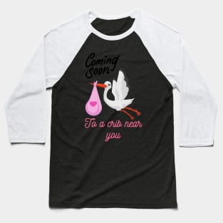 Stork bringing Baby Baseball T-Shirt